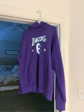 Nike Purple Lakers Crewneck Hoodie with #6 Logo